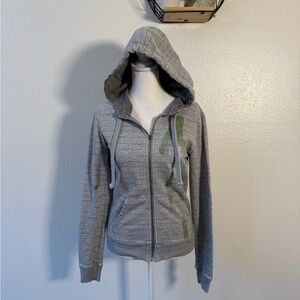 Y2K Aeropostale grey graphic hooded zip up